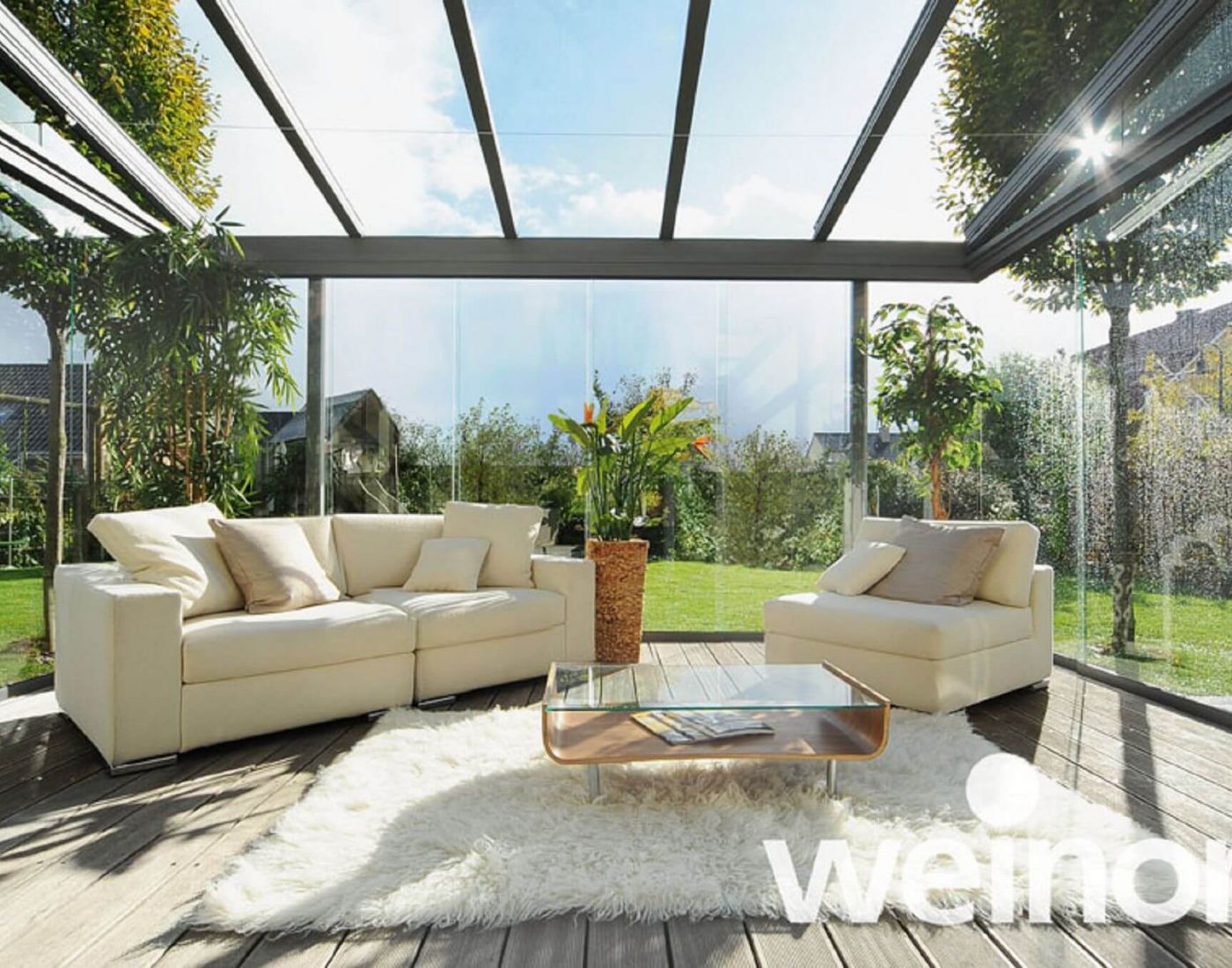 Terrassenüberdachung mit Couch